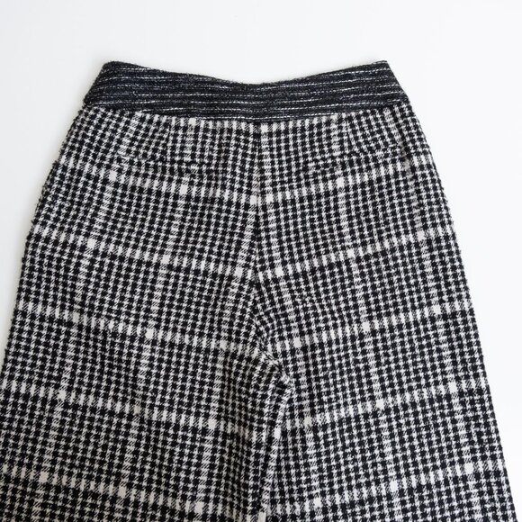 ANTHROPOLOGIE Exquise Wide Leg High Rise Plaid Trousers Pants Black White Small - Picture 10 of 14